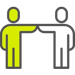 Ícono de dos personas estrechándose la mano, simbolizando colaboración o acuerdo.