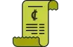 Ícono de factura o recibo en color verde con símbolo de colón costarricense (₡).