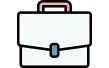 Ícono de maletín ejecutivo, representando negocios, administración o servicios corporativos.