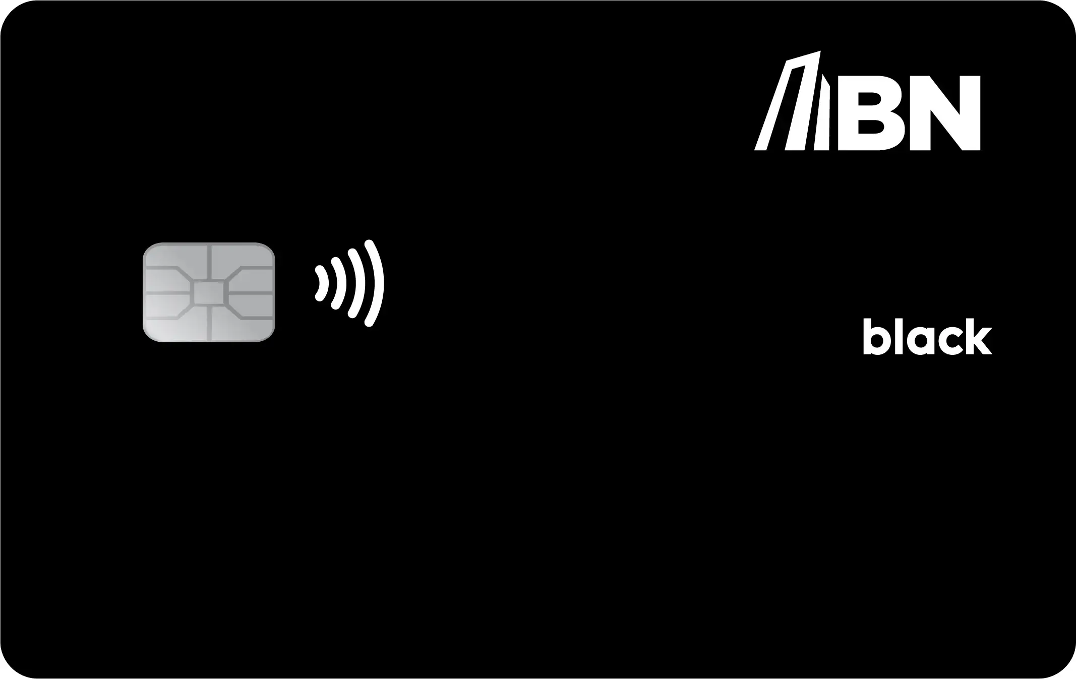 Tarjeta de crédito BN Black en fondo negro minimalista con chip para pagos contactless.