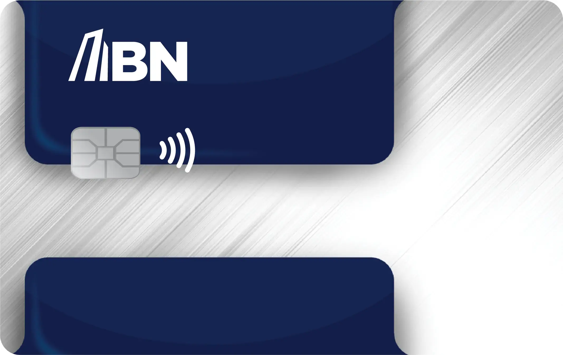 Tarjeta BN Pymes Visa en tonos azul y gris con chip y símbolo de pago sin contacto