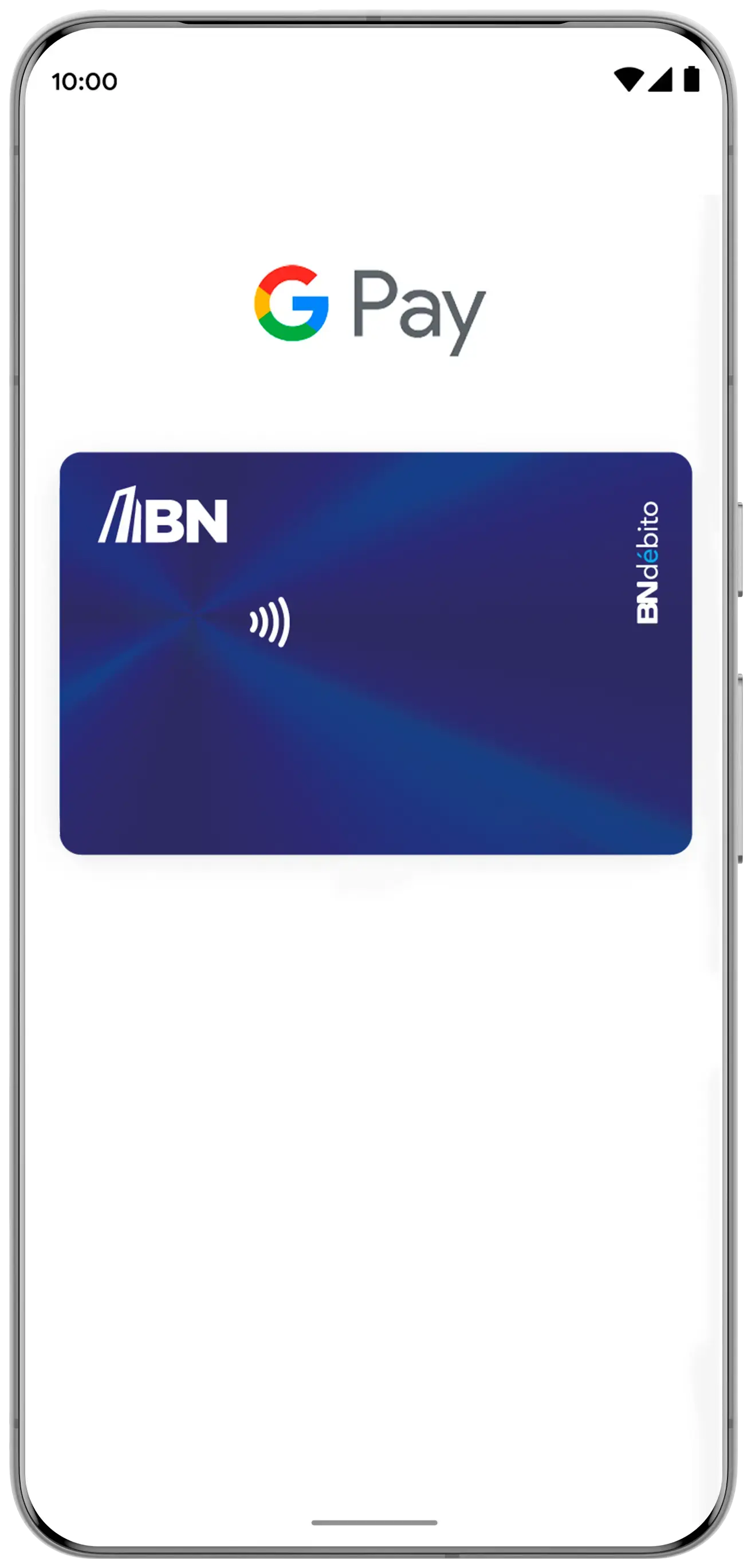 Pantalla de la app Google Pay mostrando una tarjeta digital.