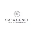 Logotipo de Casa Conde Hotel &amp; Apartamentos con símbolo geométrico en color gris