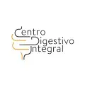 Logotipo del Centro Digestivo Integral con trazos que simulan un sistema digestivo y texto en negro y naranja