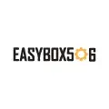 Logotipo de EasyBox506 con texto negro y engranaje naranja