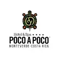 Logotipo del Hotel &amp; Spa Poco a Poco con diseño de tortuga verde y texto negro