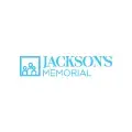 Logotipo de Jackson’s Memorial en color celeste con ícono de familia dentro de un recuadro