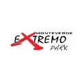 Logotipo de Monteverde Extremo Park con texto negro y una gran letra X roja