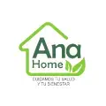 Logotipo de Ana Home con forma de casa verde y texto cuidamos tu salud y tu bienestar