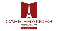 Logotipo de Café Francés Restaurante en color rojo con silueta de la Torre Eiffel