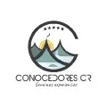 Logotipo de Conocedores CR con diseño de montañas, sol y texto generamos experiencias