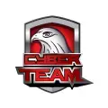 Logotipo de Cyber Team con águila plateada sobre fondo rojo y texto en color negro