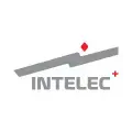 Logo de la empresa Intelec en color gris con detalles en rojo.