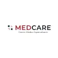Logotipo de MedCare Centros Médicos Especializados en color rojo y negro sobre fondo blanco