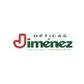Logotipo de Ópticas Jiménez con tipografía verde y roja y lema de excelencia y calidad