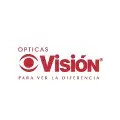 Logotipo de Ópticas Visión en color rojo con texto “Para ver la diferencia”