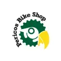 Logotipo de Pericos Bike Shop con engranaje verde y figura de perico amarillo