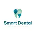 Logotipo de Smart Dental con ícono en forma de dientes y texto corporativo.