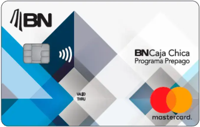 Fotografía de una tarjeta de crédito BN caja chica.