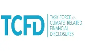 Logotipo de TCFD Task Force on Climate-related Financial Disclosures en fondo blanco.